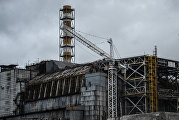 Саркофаг над четвертым энергоблоком Чернобыльской АЭС.